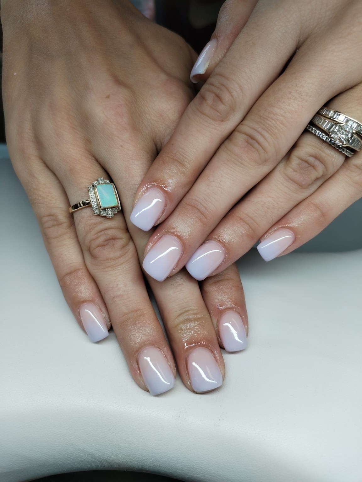 Soft lilac natural manicure by Moy Nails